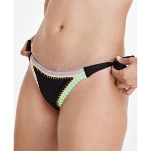 Pily Q Juniors Black Rib Bikini with Crochet Trim - Size M